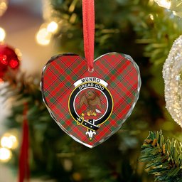 ScotsTee Shop Munro (Logan) Modern Clan Crest Tartan Glass Ornament