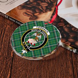 ScotsTee Shop Toshach Modern Clan Crest Tartan Glass Ornament