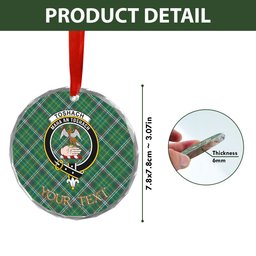 ScotsTee Shop Toshach Modern Clan Crest Tartan Glass Ornament