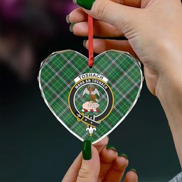 ScotsTee Shop Toshach Modern Clan Crest Tartan Glass Ornament