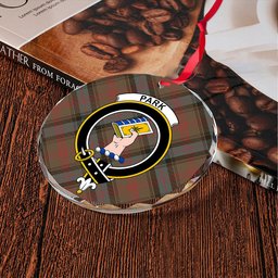 ScotsTee Shop Park Weathered Clan Crest Tartan Glass Ornament