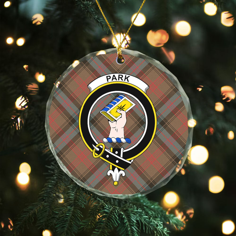 ScotsTee Shop Park Weathered Clan Crest Tartan Glass Ornament