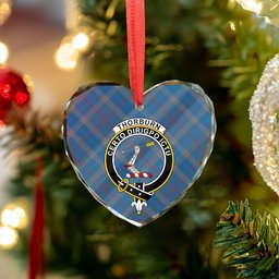 ScotsTee Shop Thorburn (Thurburn) Ancient Clan Crest Tartan Glass Ornament