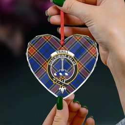 ScotsTee Shop Traill (Trayle) Modern Clan Crest Tartan Glass Ornament