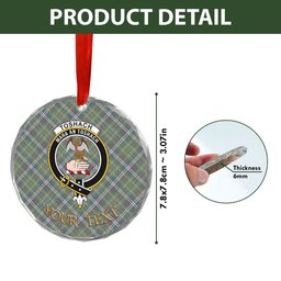 ScotsTee Shop Toshach Weathered Clan Crest Tartan Glass Ornament