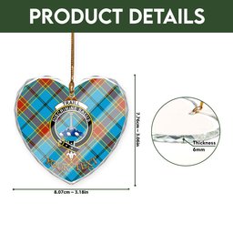 ScotsTee Shop Traill (Trayle) Weathered Clan Crest Tartan Glass Ornament