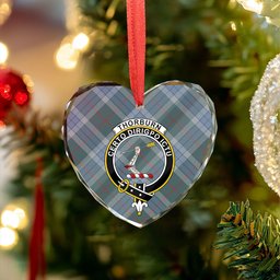 ScotsTee Shop Thorburn (Thurburn) Weathered Clan Crest Tartan Glass Ornament
