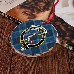 ScotsTee Shop Thorburn (Thurburn) Modern Clan Crest Tartan Glass Ornament