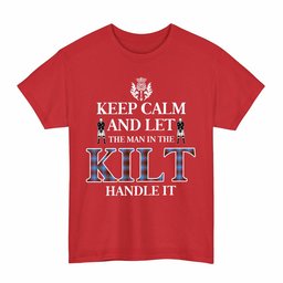 ScotsTee Shop Scottish Edinburgh District Clan Keep Calm and Let The Man in The Kilt Handle It Tartan T-shirt