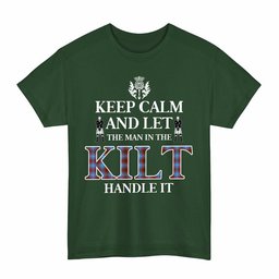 ScotsTee Shop Scottish Edinburgh District Clan Keep Calm and Let The Man in The Kilt Handle It Tartan T-shirt