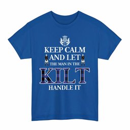 ScotsTee Shop Scottish Angus Modern Clan Keep Calm and Let The Man in The Kilt Handle It Tartan T-shirt