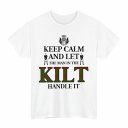 ScotsTee Shop Scottish Fulton Clan Keep Calm and Let The Man in The Kilt Handle It Tartan T-shirt
