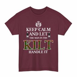 ScotsTee Shop Scottish Fulton Clan Keep Calm and Let The Man in The Kilt Handle It Tartan T-shirt
