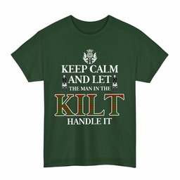 ScotsTee Shop Scottish Fulton Clan Keep Calm and Let The Man in The Kilt Handle It Tartan T-shirt