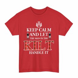ScotsTee Shop Scottish Duke of Rothesay Modern Clan Keep Calm and Let The Man in The Kilt Handle It Tartan T-shirt
