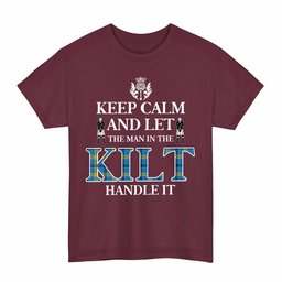 ScotsTee Shop Scottish Laing Clan Keep Calm and Let The Man in The Kilt Handle It Tartan T-shirt