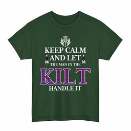 ScotsTee Shop Scottish Jackson Clan Keep Calm and Let The Man in The Kilt Handle It Tartan T-shirt