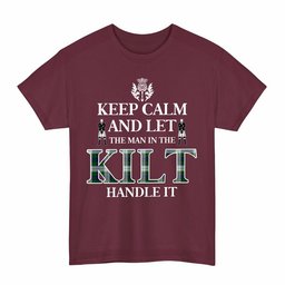 ScotsTee Shop Scottish Blackwatch Dress Modern Clan Keep Calm and Let The Man in The Kilt Handle It Tartan T-shirt