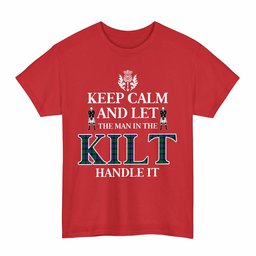 ScotsTee Shop Scottish Blackwatch Modern Clan Keep Calm and Let The Man in The Kilt Handle It Tartan T-shirt