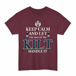 ScotsTee Shop Scottish Blackwatch Modern Clan Keep Calm and Let The Man in The Kilt Handle It Tartan T-shirt