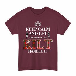 ScotsTee Shop Scottish Crief District Clan Keep Calm and Let The Man in The Kilt Handle It Tartan T-shirt