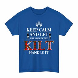 ScotsTee Shop Scottish Crief District Clan Keep Calm and Let The Man in The Kilt Handle It Tartan T-shirt