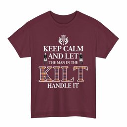 ScotsTee Shop Scottish Jacobite Clan Keep Calm and Let The Man in The Kilt Handle It Tartan T-shirt