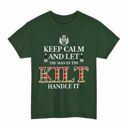 ScotsTee Shop Scottish Gibbs Clan Keep Calm and Let The Man in The Kilt Handle It Tartan T-shirt