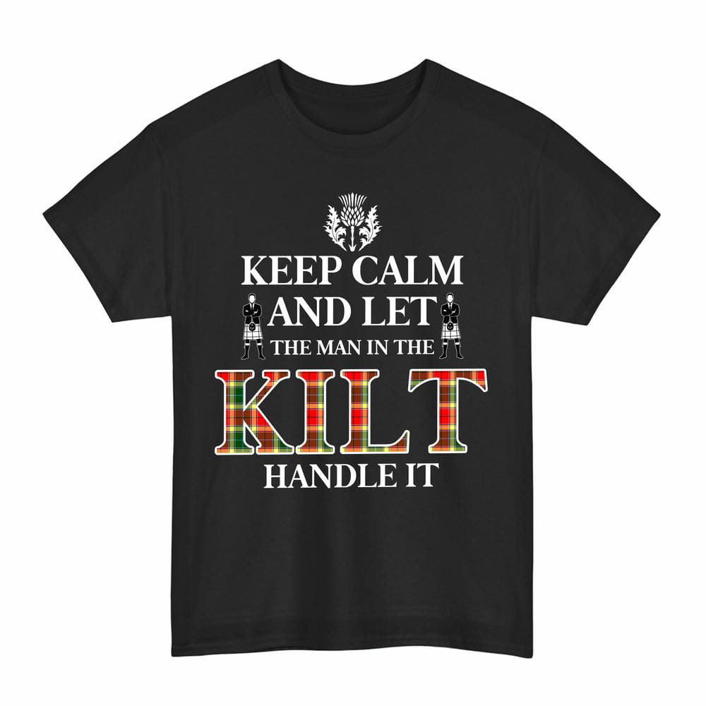 ScotsTee Shop Scottish Gibbs Clan Keep Calm and Let The Man in The Kilt Handle It Tartan T-shirt
