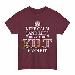 ScotsTee Shop Scottish Culloden Ancient Clan Keep Calm and Let The Man in The Kilt Handle It Tartan T-shirt