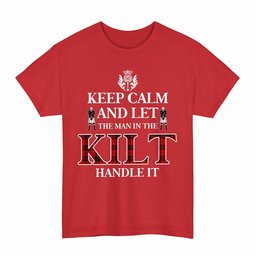 ScotsTee Shop Scottish Ettrick District Clan Keep Calm and Let The Man in The Kilt Handle It Tartan T-shirt