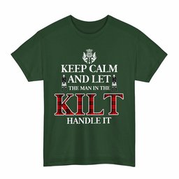 ScotsTee Shop Scottish Ettrick District Clan Keep Calm and Let The Man in The Kilt Handle It Tartan T-shirt