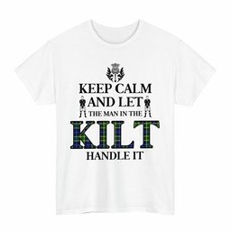 ScotsTee Shop Scottish MacKellar Clan Keep Calm and Let The Man in The Kilt Handle It Tartan T-shirt