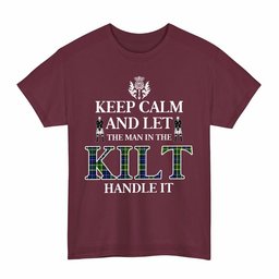 ScotsTee Shop Scottish MacKellar Clan Keep Calm and Let The Man in The Kilt Handle It Tartan T-shirt