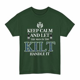 ScotsTee Shop Scottish MacNeill of Barra Ancient Clan Keep Calm and Let The Man in The Kilt Handle It Tartan T-shirt