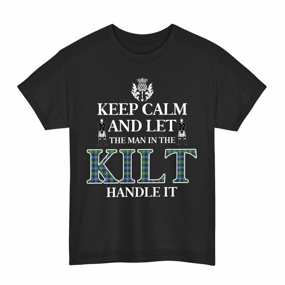 ScotsTee Shop Scottish MacNeill of Barra Ancient Clan Keep Calm and Let The Man in The Kilt Handle It Tartan T-shirt