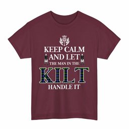 ScotsTee Shop Scottish MacNeill of Barra Modern Clan Keep Calm and Let The Man in The Kilt Handle It Tartan T-shirt