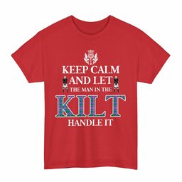 ScotsTee Shop Scottish Ralston Clan Keep Calm and Let The Man in The Kilt Handle It Tartan T-shirt