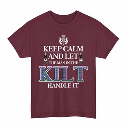 ScotsTee Shop Scottish Ralston Clan Keep Calm and Let The Man in The Kilt Handle It Tartan T-shirt