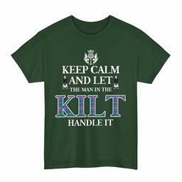 ScotsTee Shop Scottish Ralston Clan Keep Calm and Let The Man in The Kilt Handle It Tartan T-shirt