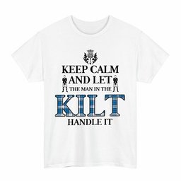 ScotsTee Shop Scottish Strathclyde District Clan Keep Calm and Let The Man in The Kilt Handle It Tartan T-shirt