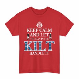 ScotsTee Shop Scottish Strathclyde District Clan Keep Calm and Let The Man in The Kilt Handle It Tartan T-shirt