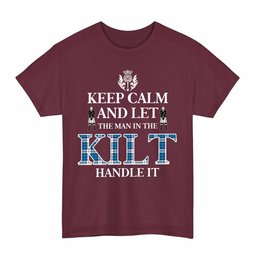 ScotsTee Shop Scottish Strathclyde District Clan Keep Calm and Let The Man in The Kilt Handle It Tartan T-shirt