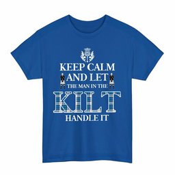 ScotsTee Shop Scottish Strathclyde District Clan Keep Calm and Let The Man in The Kilt Handle It Tartan T-shirt