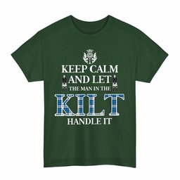 ScotsTee Shop Scottish Strathclyde District Clan Keep Calm and Let The Man in The Kilt Handle It Tartan T-shirt