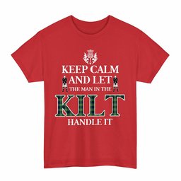 ScotsTee Shop Scottish Tweedside District Clan Keep Calm and Let The Man in The Kilt Handle It Tartan T-shirt