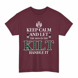 ScotsTee Shop Scottish Tweedside District Clan Keep Calm and Let The Man in The Kilt Handle It Tartan T-shirt