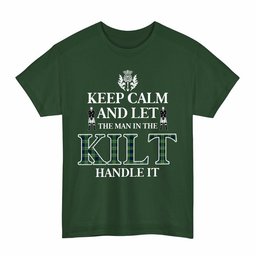 ScotsTee Shop Scottish Tweedside District Clan Keep Calm and Let The Man in The Kilt Handle It Tartan T-shirt