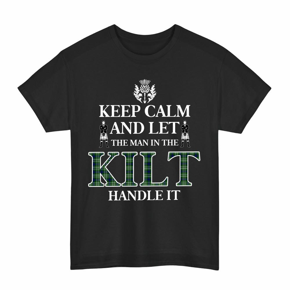 ScotsTee Shop Scottish Tweedside District Clan Keep Calm and Let The Man in The Kilt Handle It Tartan T-shirt