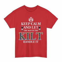 ScotsTee Shop Scottish MacSporran Ancient Clan Keep Calm and Let The Man in The Kilt Handle It Tartan T-shirt